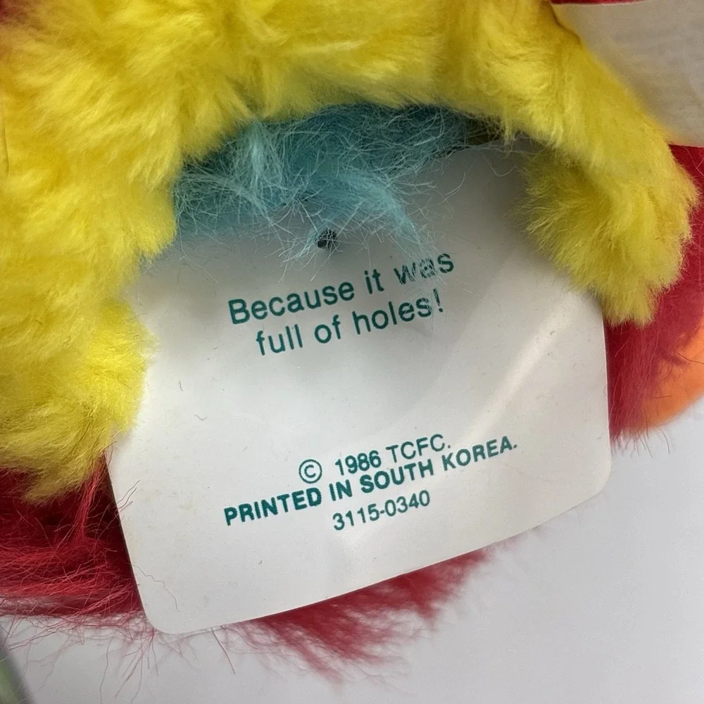 Vintage 1986 Mattel Popples Red Yellow Puffling Plush Stuffed Toy With Tags!